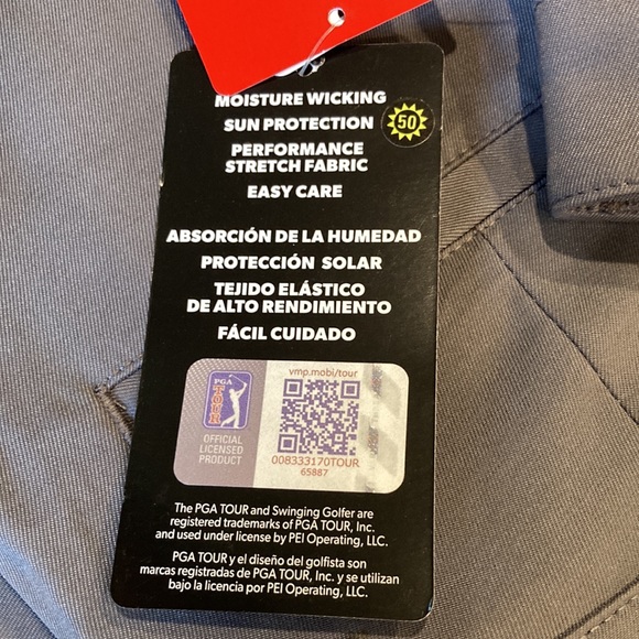 Men’s PGA Tour gray flat front chino cargo Bermuda shorts size 32 - NWT - Picture 9 of 9